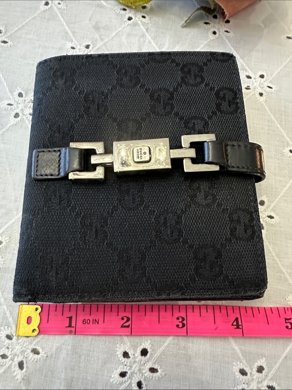 Gucci Black Jackie Leather Bifold Wallet with Embossed Logo - Picture 15 of 16
